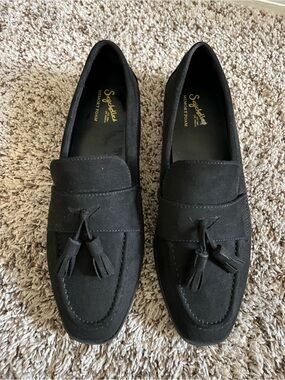NWOT Seychelles Black Suede Tassel Loafers